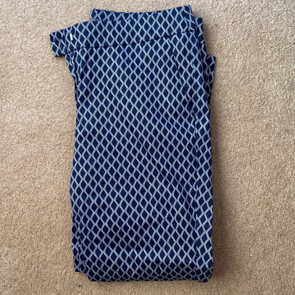 Navy and white dress pants